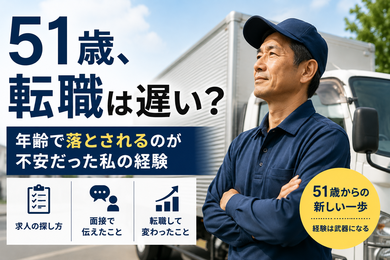 51歳で配送業への転職を考える50代男性